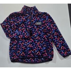 Eddie Bauer Youth 1/4 Zip Fleece Sweater, Printed Dark Blue, Size Small 7/8